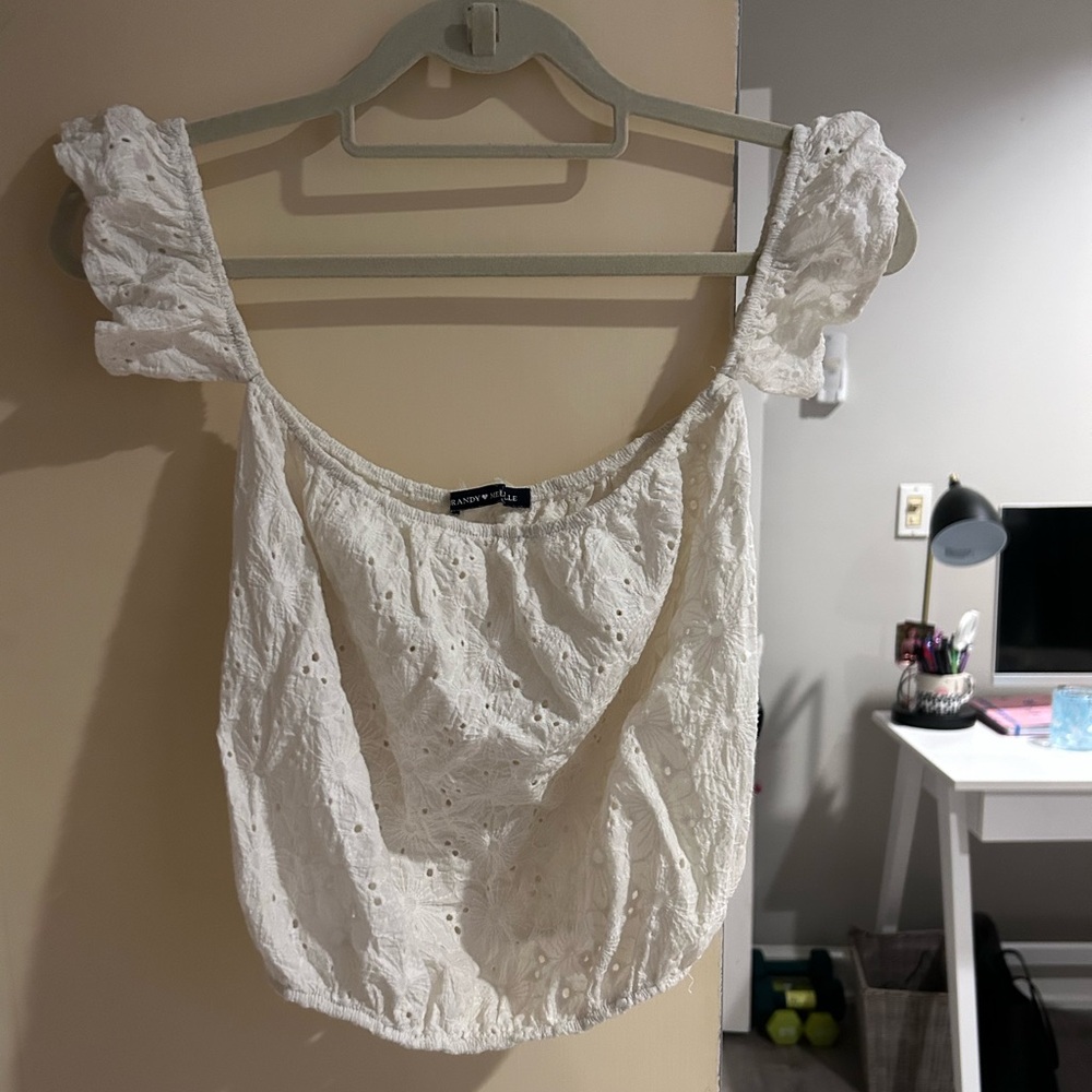 Brandy Melville Eyelet Cropped Top
